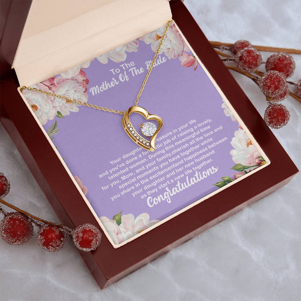 To The Mother Of The Bride Mother Of The Bride Gift From Daughter Mother Of The Bride Necklace Mom Wedding Gift Forever Love Necklace
