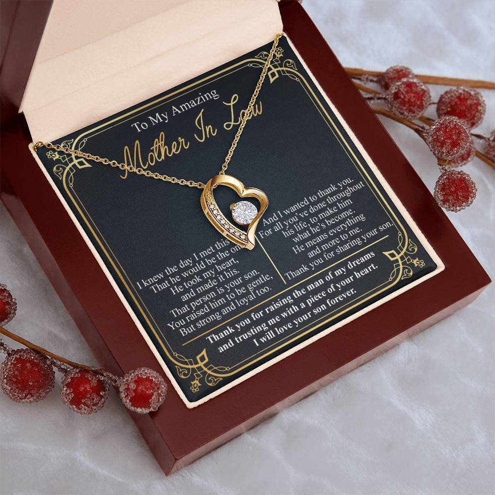 To My Amazing Mother In Law - Forever Love Necklace Forever Love Necklace