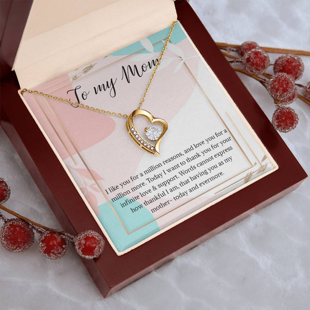 Necklace Gift For Mom To My Mom Necklace Gift For Mom Custom Mom Birthday Necklace Gift My Mom Jewelry Massage Box 1 Forever Love Necklace