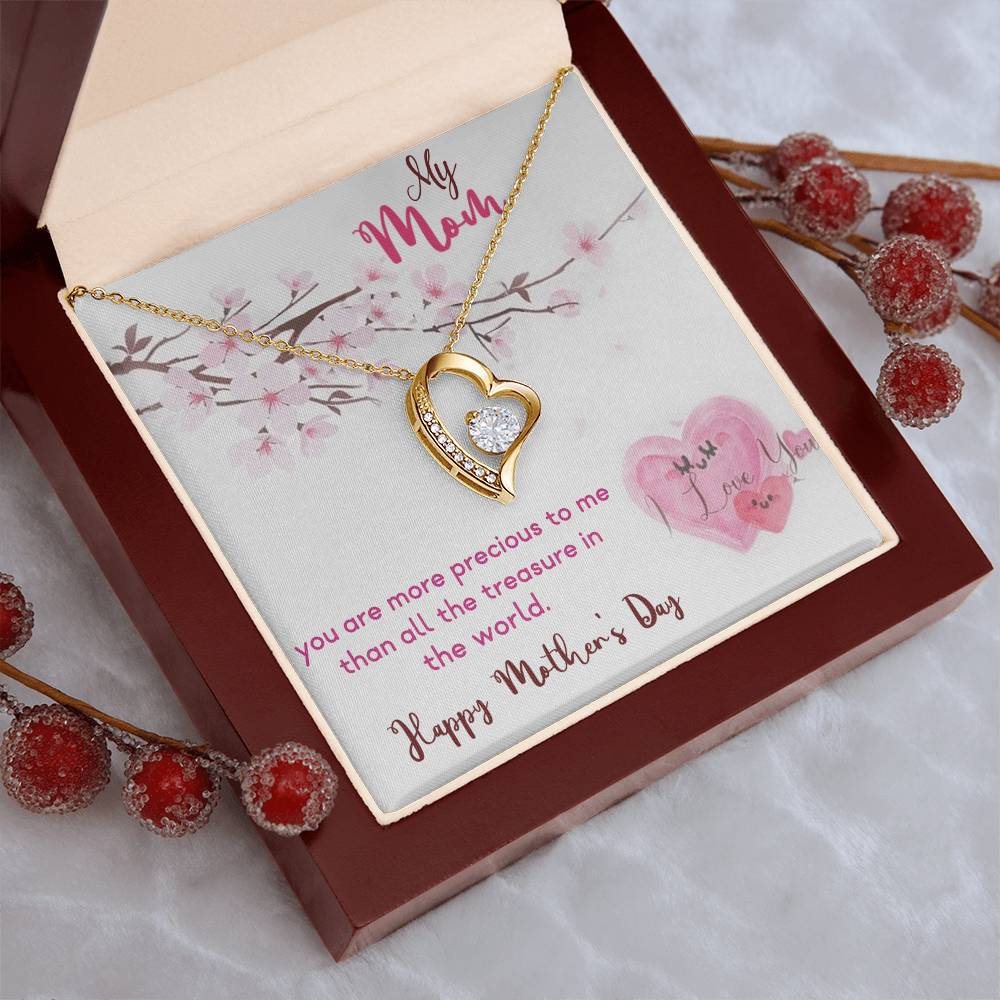 My Mom Happy Mother's Day 925 Sterling Silver Pendant 1 Forever Love Necklace