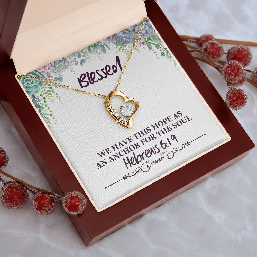 Hebrews 619 God's Promise Forever Love Necklace