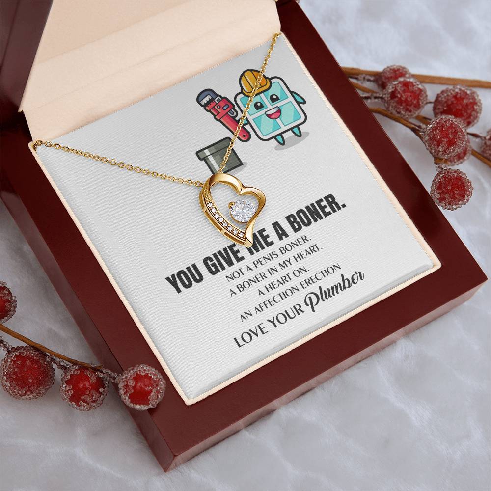 You Give Me A Heart Boner An Affection Erection Funny & Sarcastic Love For Her ♥ Mature Gag Plumber's Wife Funny Gift 1 Forever Love Necklace