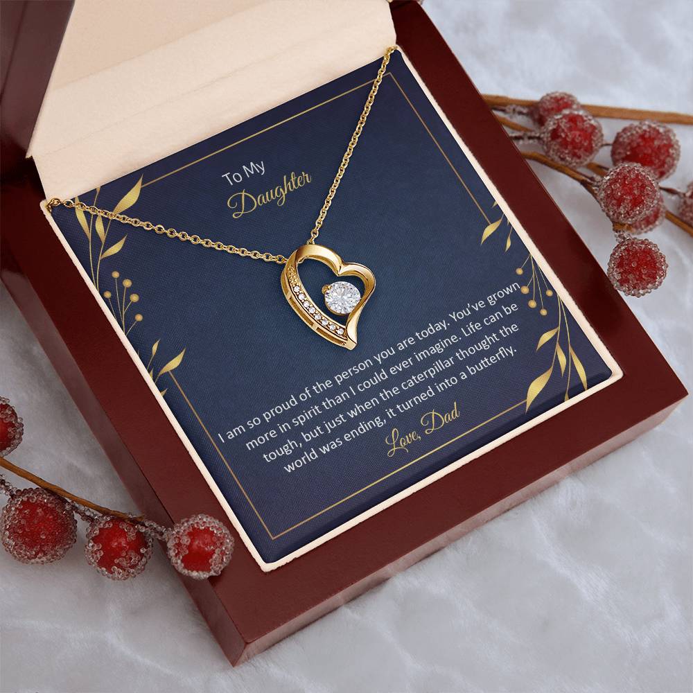 To My Daughter Love Dad Forever Love Necklace