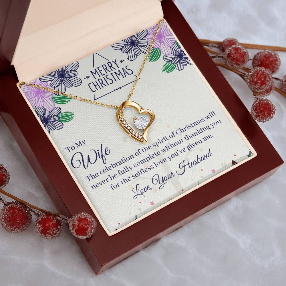 Merry Christmas To My Wife Love Forever Best Necklace For Beautiful Wife 1 Forever Love Necklace