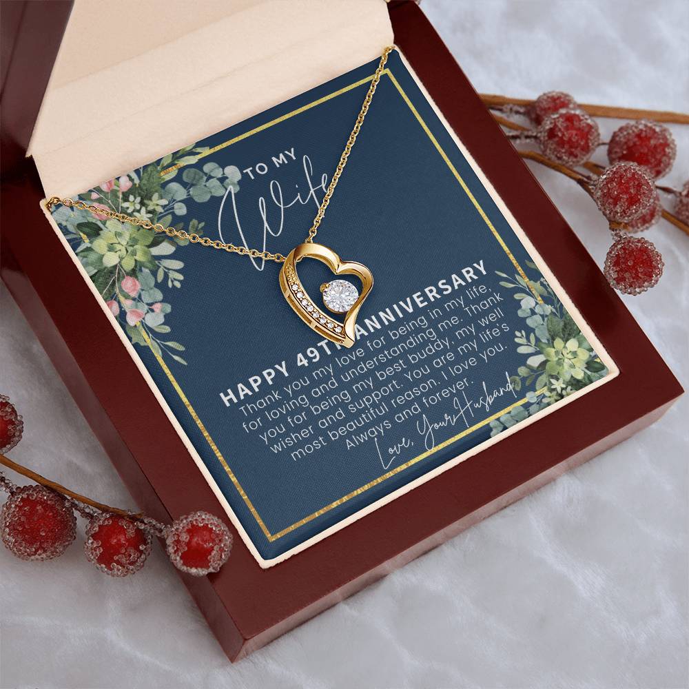 49Th Anniversary Gift For Wife 49Th Anniversary Gifts 49 Year Anniversary Gift Ideas 49 Year Wedding Anniversary Gift For Her Forever Love Necklace