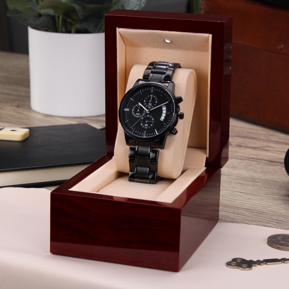 It's A Trucker Thing Engraved Design Black Chronograph Watch Engraving Chronograph Watch