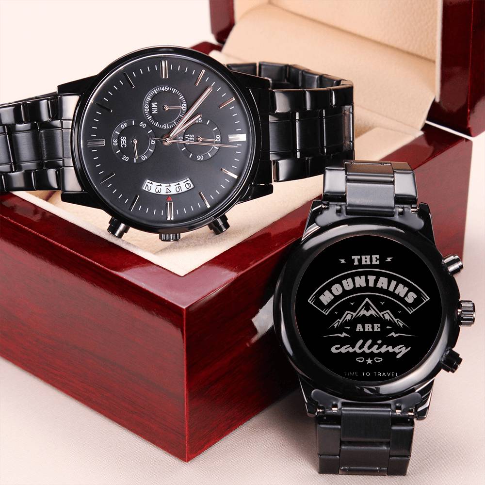 Time To Travel Engraving Chronograph Watch