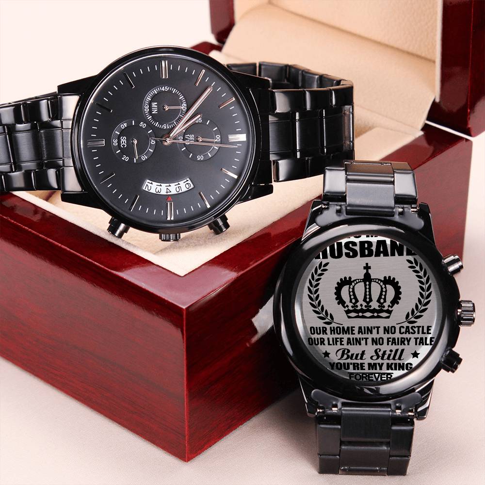 You're My King Forever Engraving Chronograph Watch