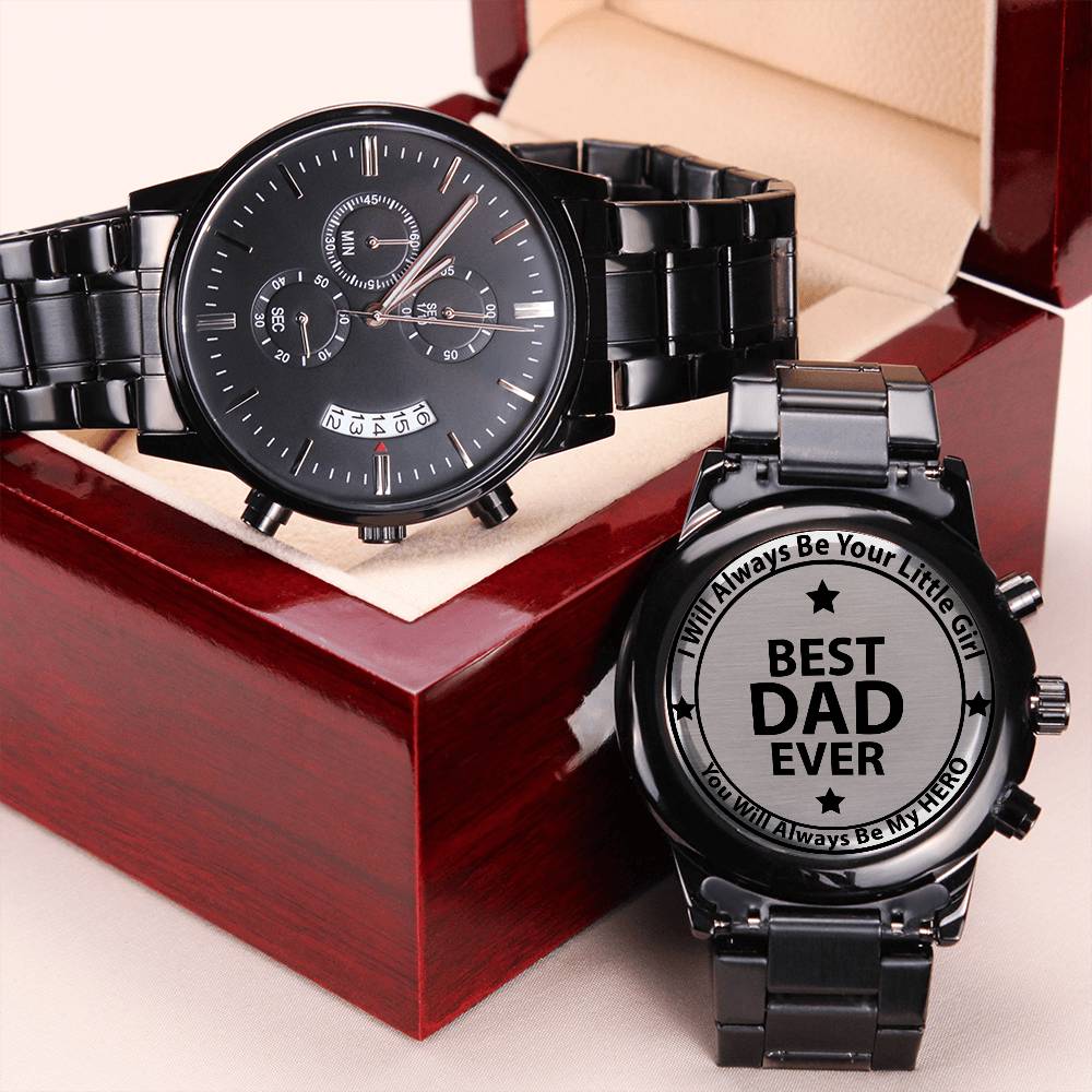 I Will Always Be Your Little Girl You Will Always Be My Hero! Engraving Chronograph Watch