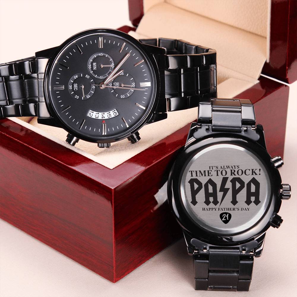 Time To Rock! Engraving Chronograph Watch