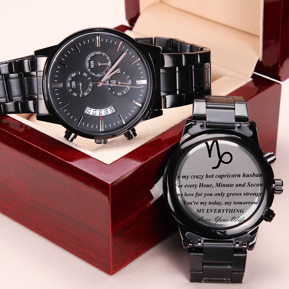 Capricorn Husband Love Time Watch Engraving Chronograph Watch