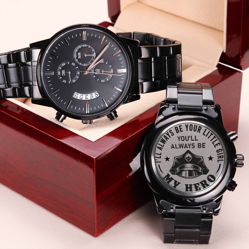 My Hero - Engraved Stainless Steel Watch Engraving Chronograph Watch