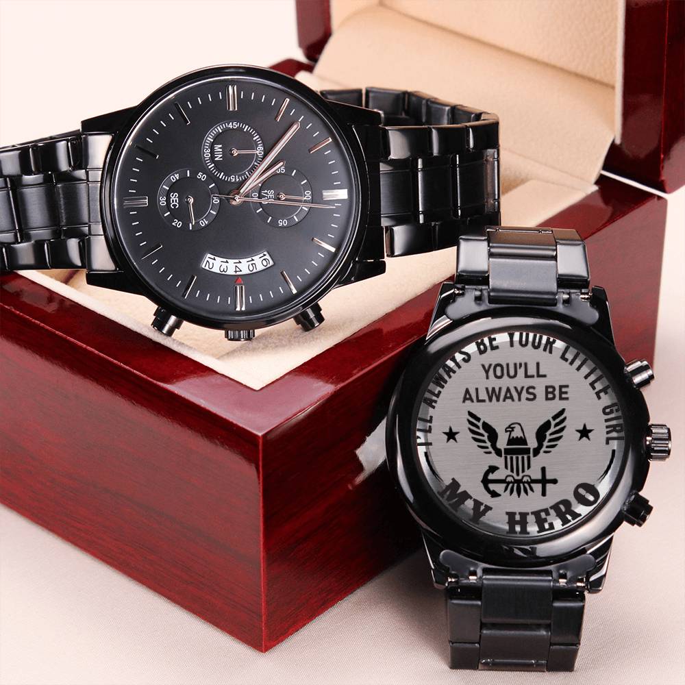 To My Navy Dad - Personalised Watch Engraving Chronograph Watch