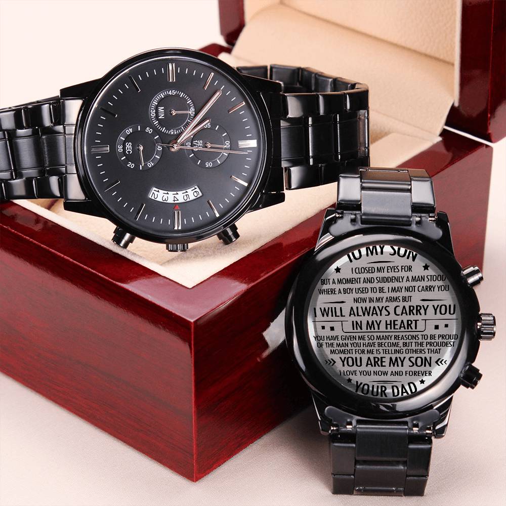 To My Son - I Will Always Carry You In My Heart - Chronograph Watch Engraving Chronograph Watch