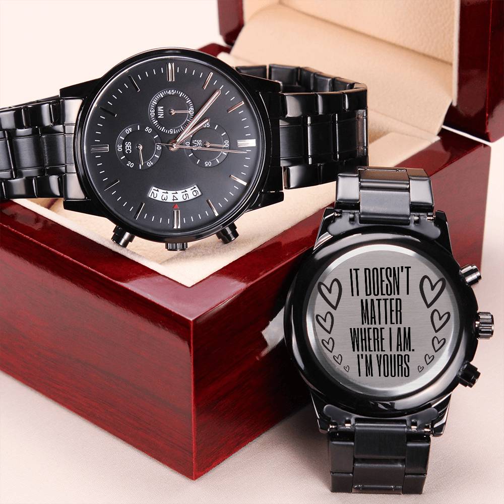 Long Distance Message Engraved Watch Engraving Chronograph Watch