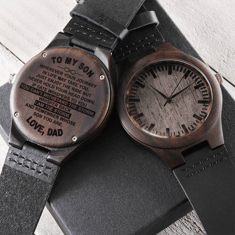 To My Son Wood Watch Gift For Son From Dad Son Graduation Birthday Gift Christmas Gift For Son Engraved Wooden Watch