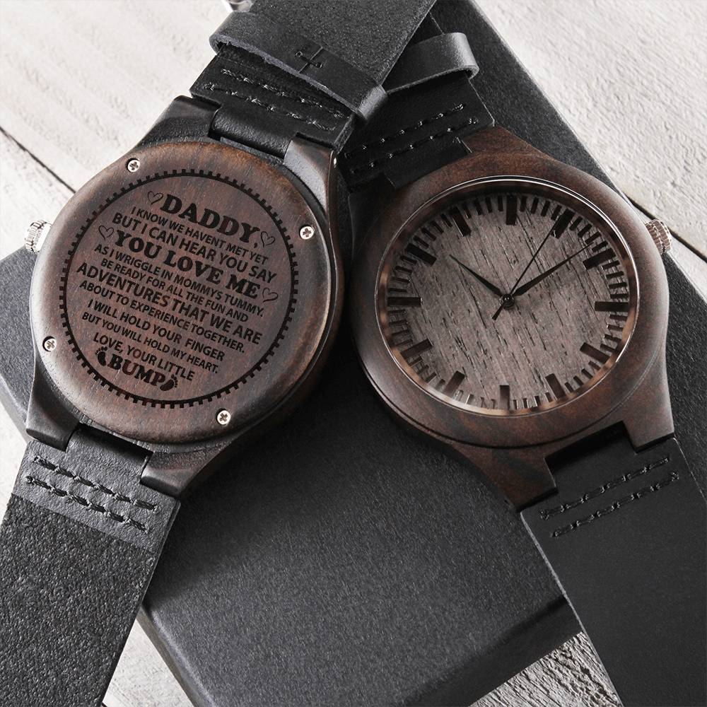Daddy Gift From Bump Engraved Watch First Time Dad Gift Daddy From Bump Soon To Be Dad Dad Birthday Watch New Dad Jewe1 Engraved Wooden Watch