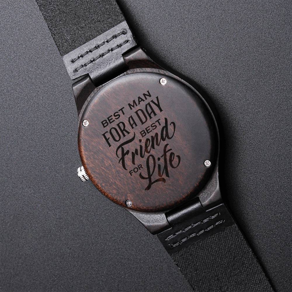 Best Man Gift Idea Engraved Wooden Watch