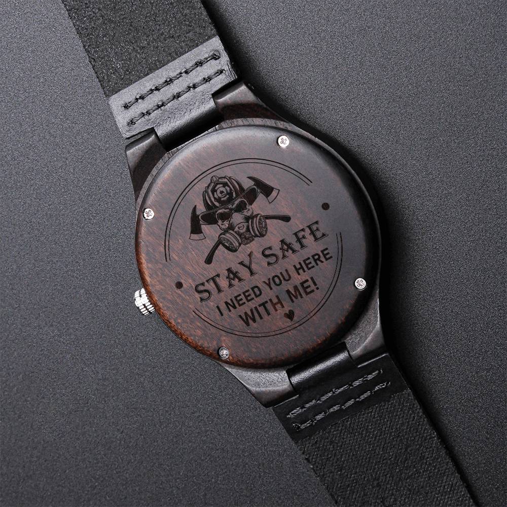 Men's Watch Gifts For Dad Watch For Dad Fire Fighter Gift Watches For Dad Gift For Dad From Daughter Birthday Gift Fat1 Engraved Wooden Watch