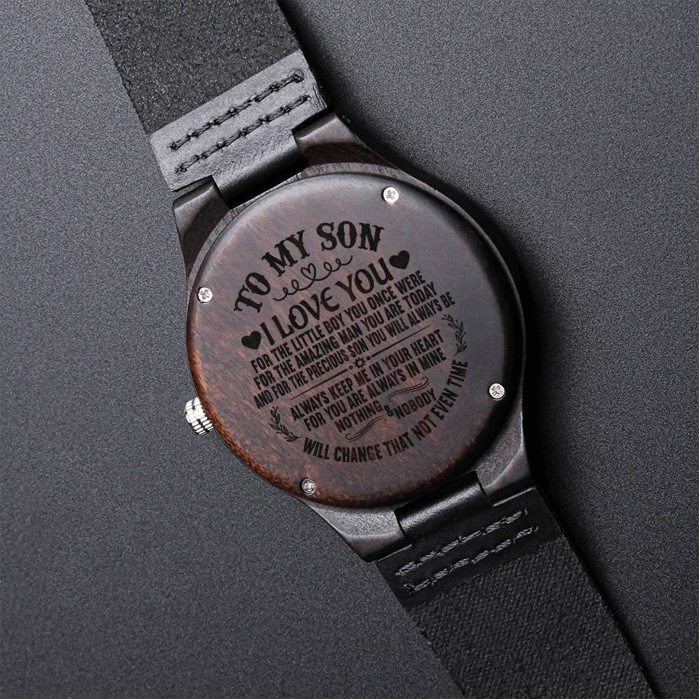 Gift For Son - Son's Gift - Birthday Gift For Son - Watch For Son - Father's Day Gift Personalized Son Graduation Watc Engraved Wooden Watch