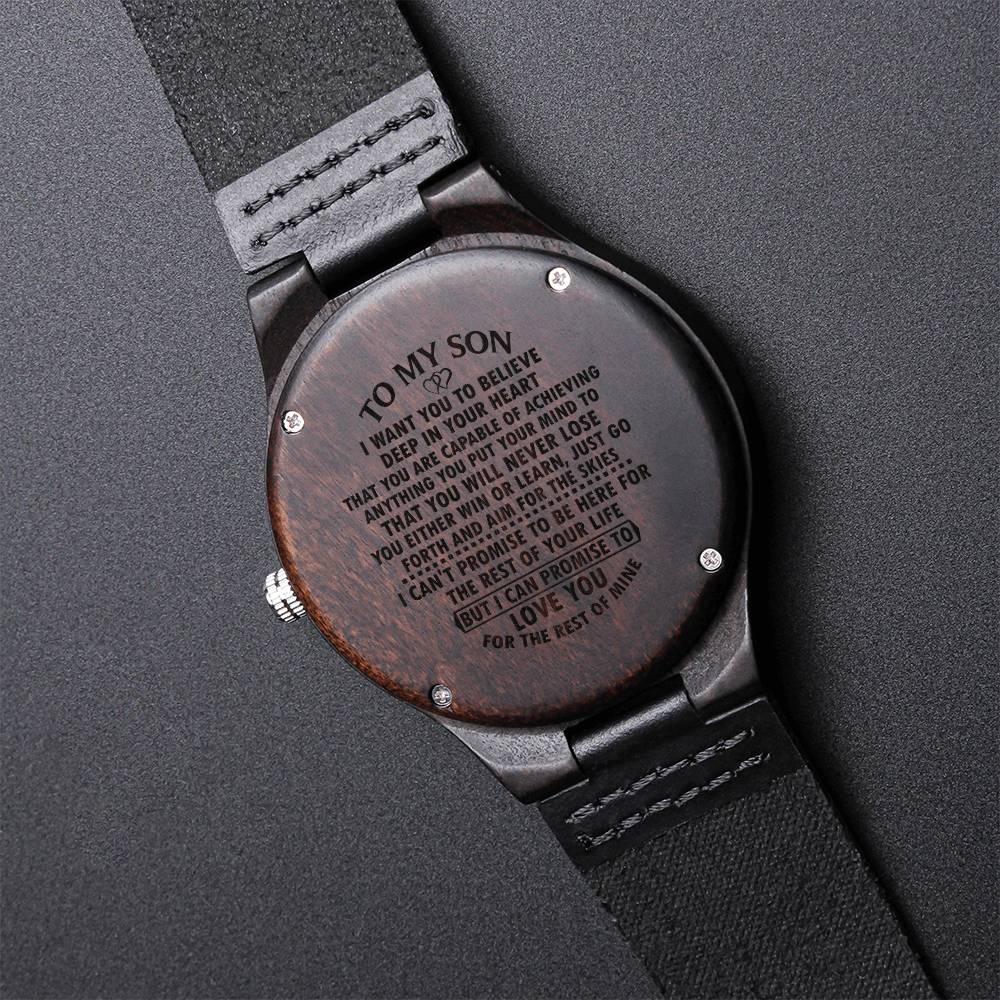 Chronograph Watch - A Heart Melting Gifts For Son - To Our Son Gifts From Mom And Dad Engraved Watch For Son Son Gradu Engraved Wooden Watch