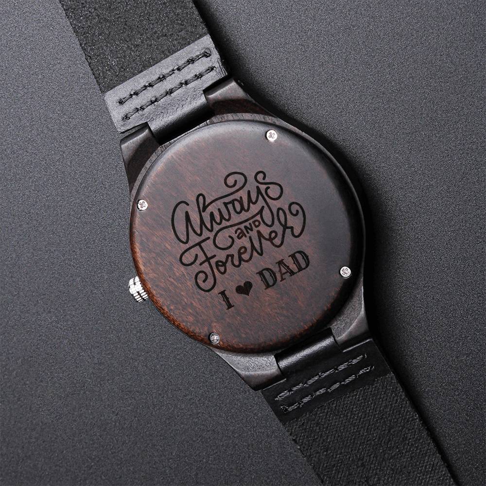 Engraved Watch Gift For Dad Father's Day Gift For Daddy Birthday Gift For Dad Engraved Watch For Him Father Gift From 3 Engraved Wooden Watch