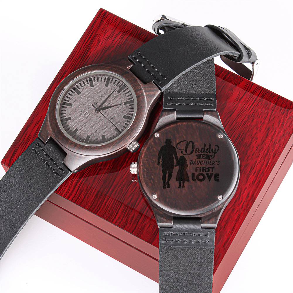 Daddy Is My Bestie - Personalized Gift For Dad Gift For Dad On Father's Day Dad Watch Thank You Dad Unique Dad Gift Da Engraved Wooden Watch