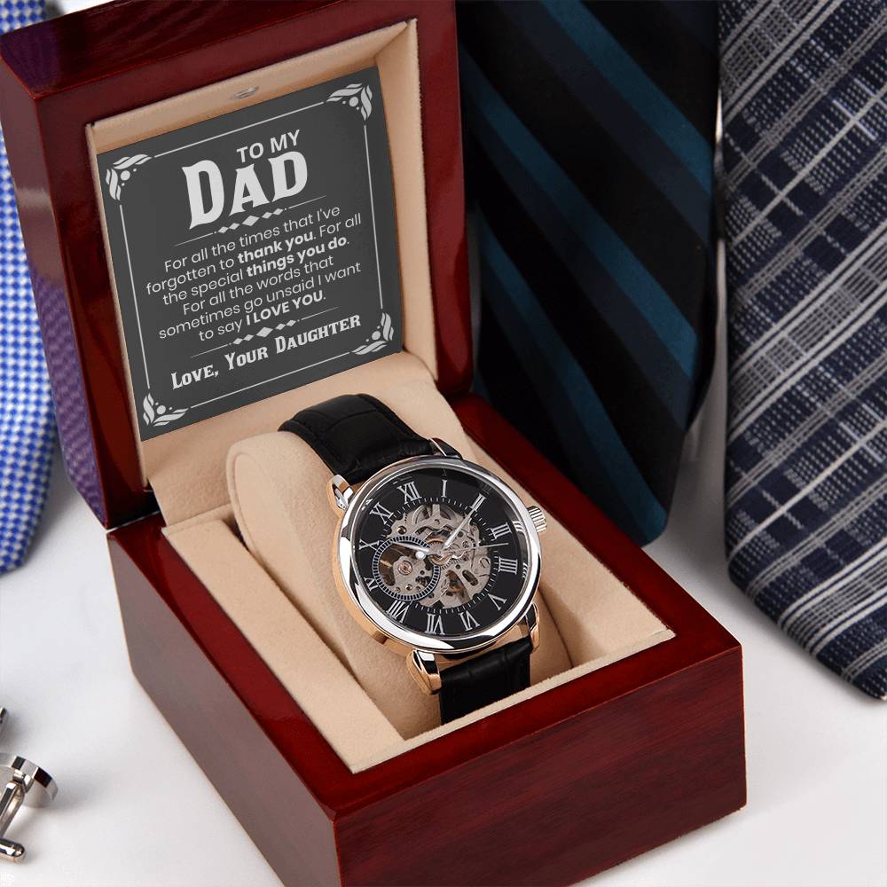Dad - Daughter - For All The Words That Go Unsaid - Openwork Watch