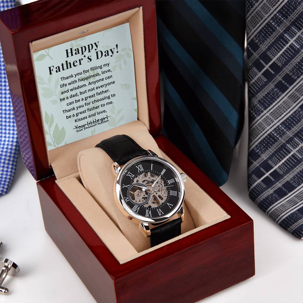 To Dad  Funny Father's Day Gift From Daughter  Engraved Jewelry For Him  From Daughter Personalized Message Card
