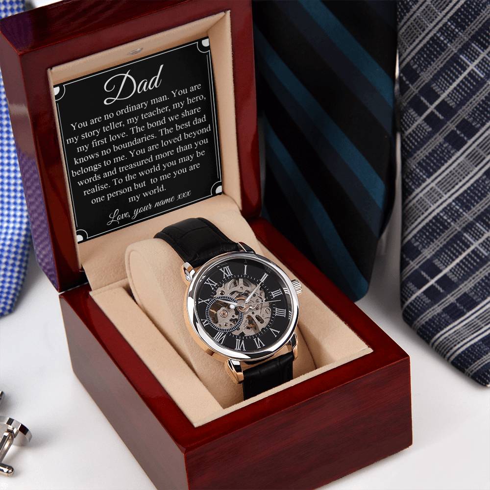 To My Dad Openwork Watch Watch Gift For Dad From Daughter Son To Dad Gift Father's Day Dad Birthday Gift