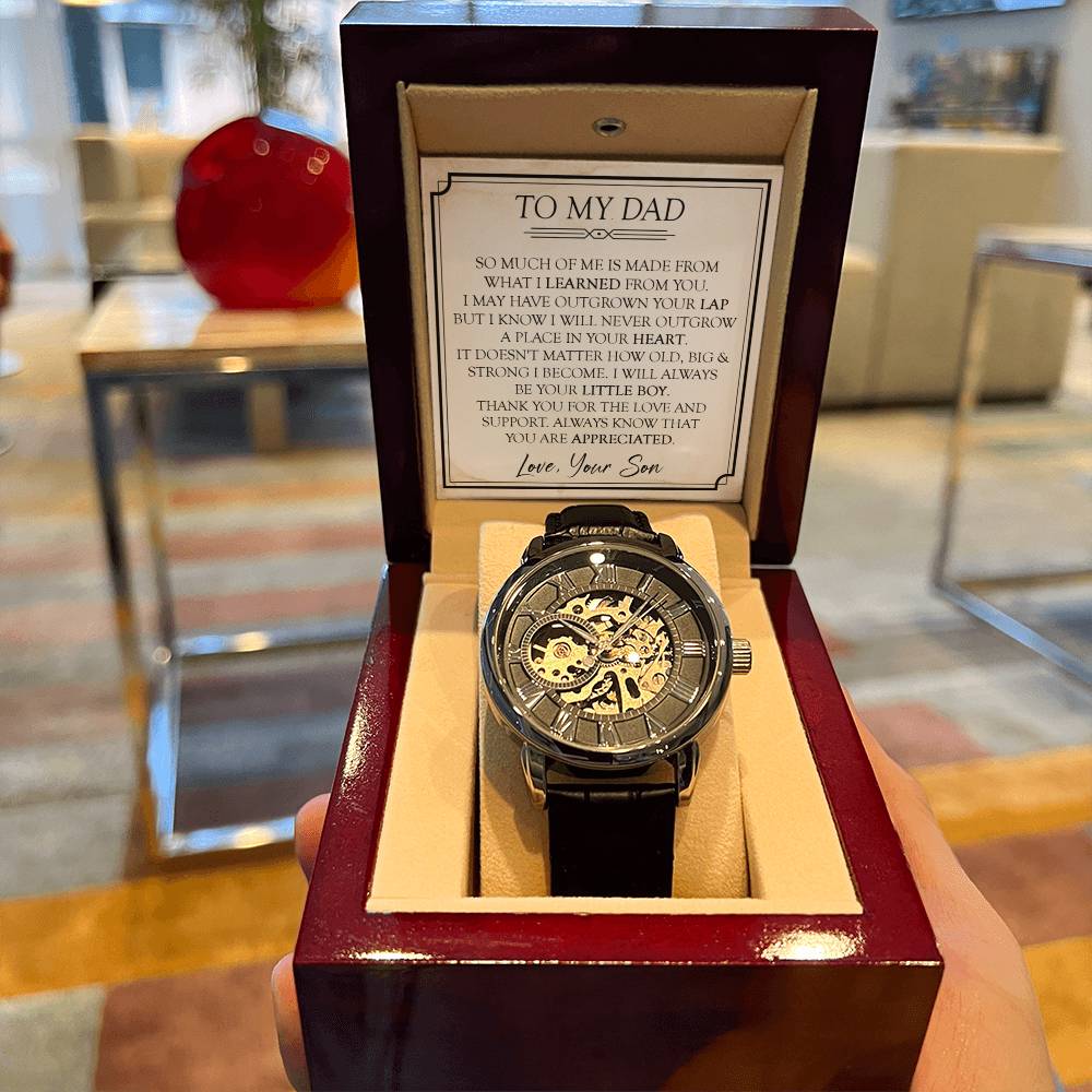 Fathers Day Gift For Dad To My Dad Openwork Watch Gift For Dad From Son Dad Birthday Gift