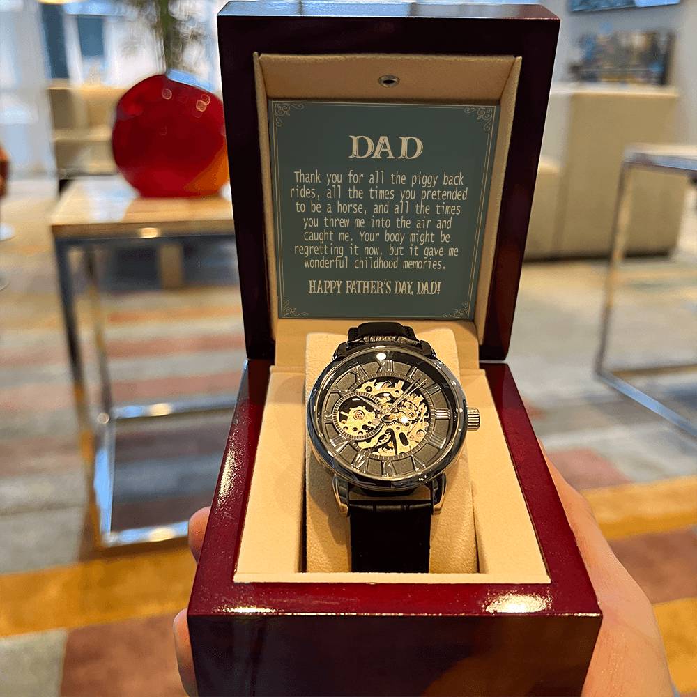 Openwork Watch Father's Day Gift From Daughter To My Dad Watch Wrist Watch With Message Card For Dad Birthday Gift For Dad From Daughter