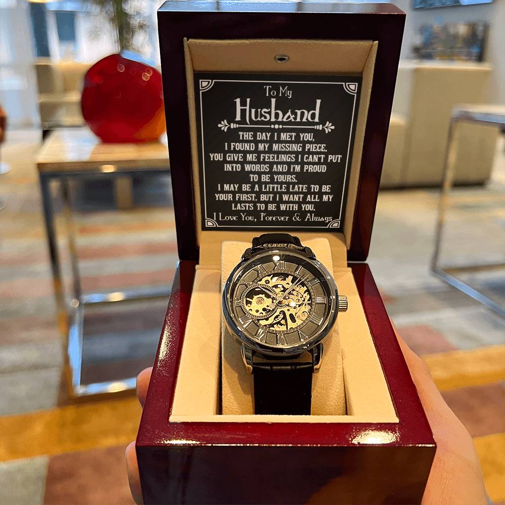 To My Husband Openwork Watch