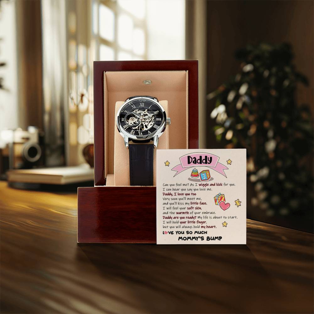 To My Daddy Openwork Watch Father's Day Gift For New Dad Dad To Be Watch Gift For Daddy From Bump
