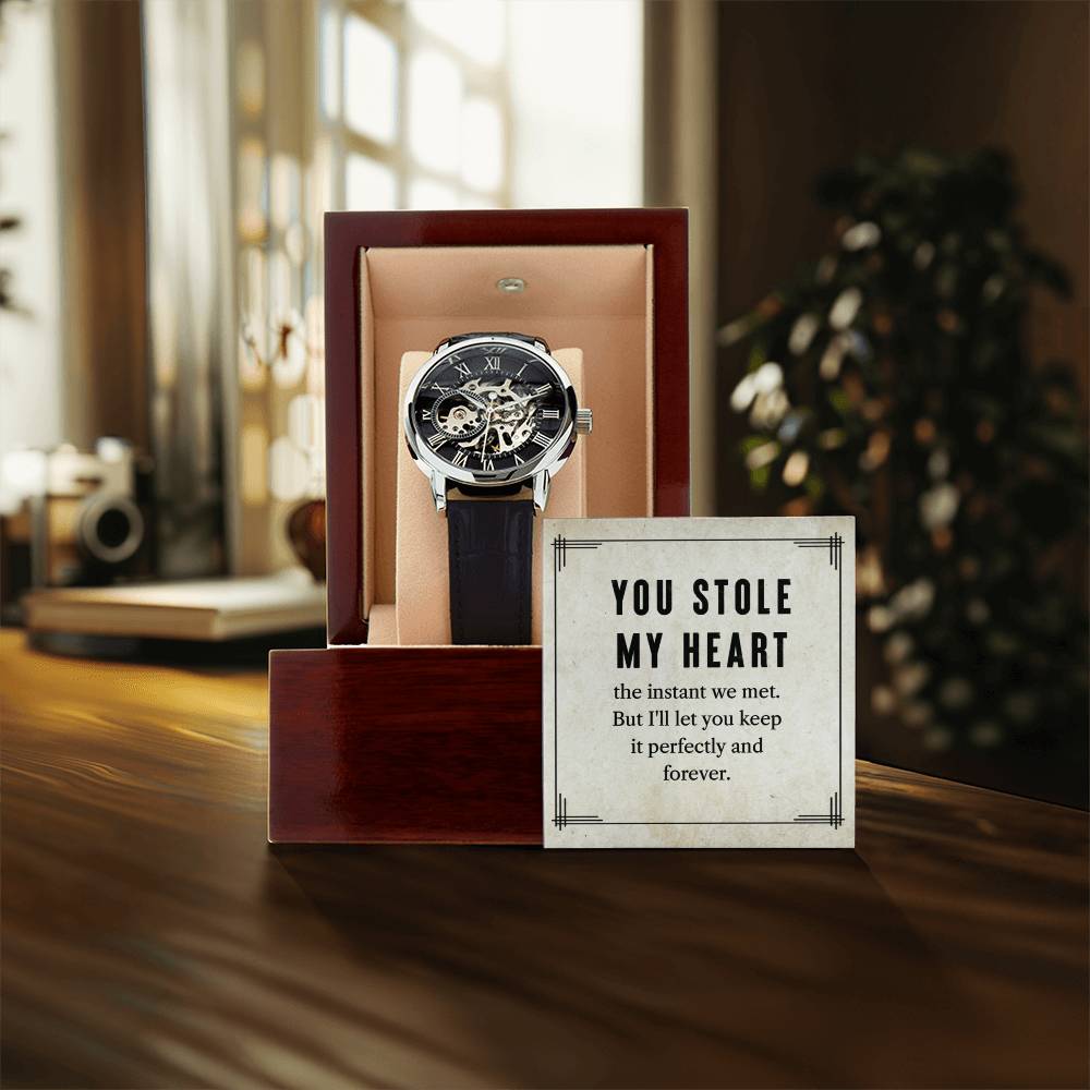 My Man You Stole My Heart - Men's Openwork Watch