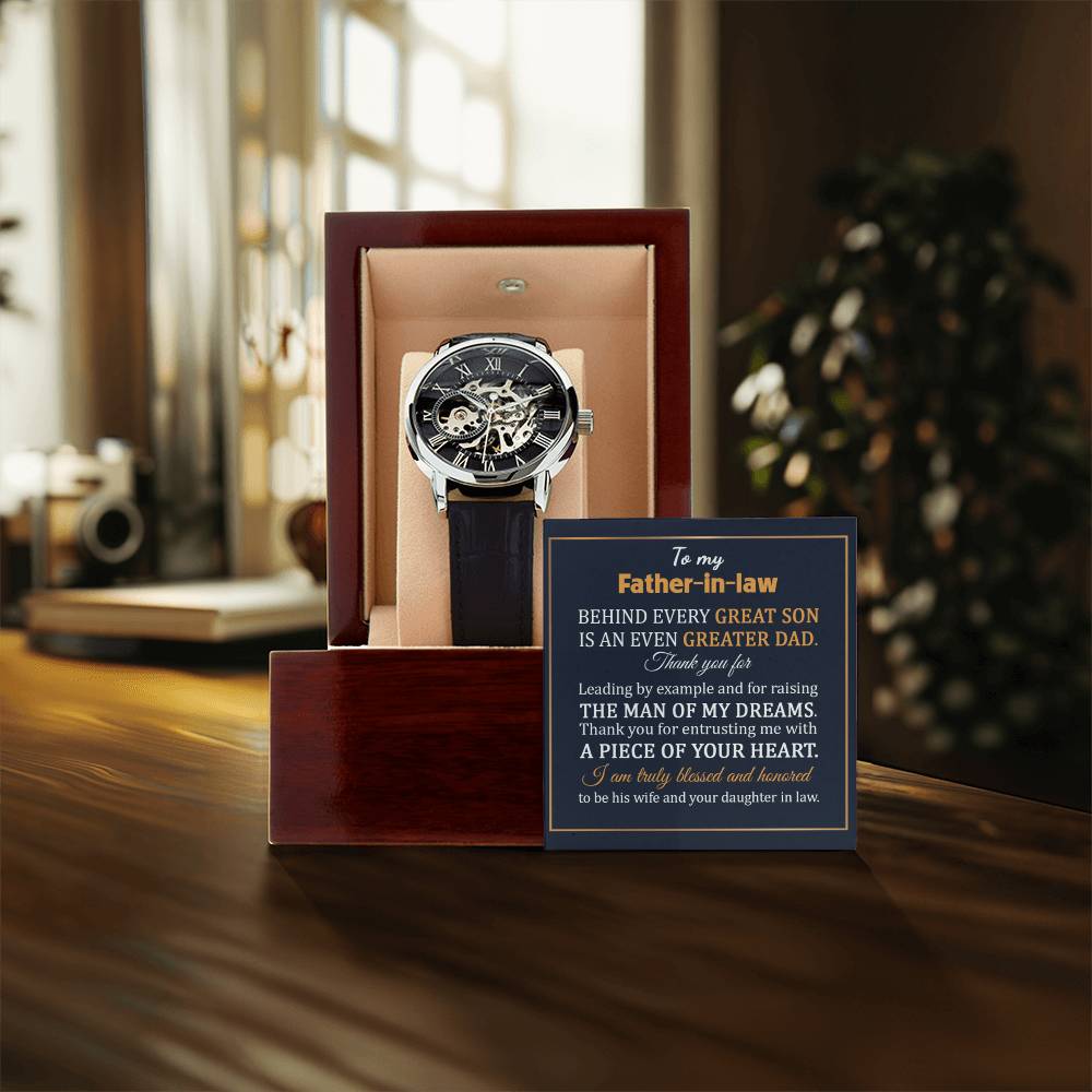 To My Father In Law Openwork Watch Gift For Father In Law Dad Of The Groom Gift From Bride Wedding Gift