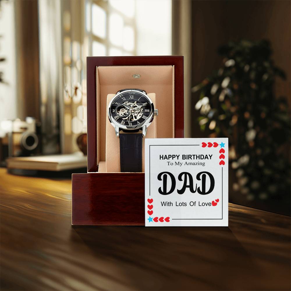 Dad Birthday Gift Mens Birthday Gift Gifts For Him Father Gift Wooden Boxdaddy Giftpapa Gift Dad Gift Idea To My Dad Openwork Watch