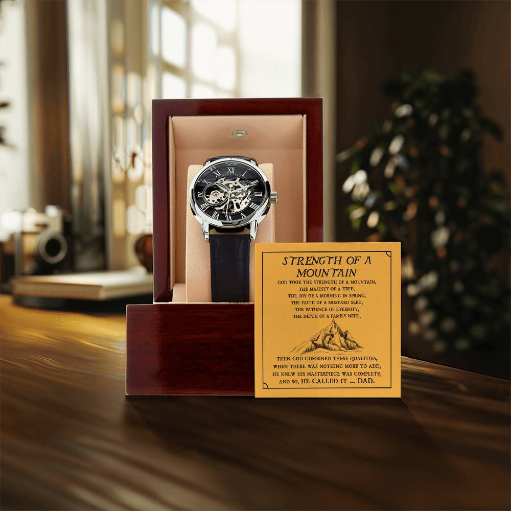 Strength Of A Mountain - Dad Openwork Watches