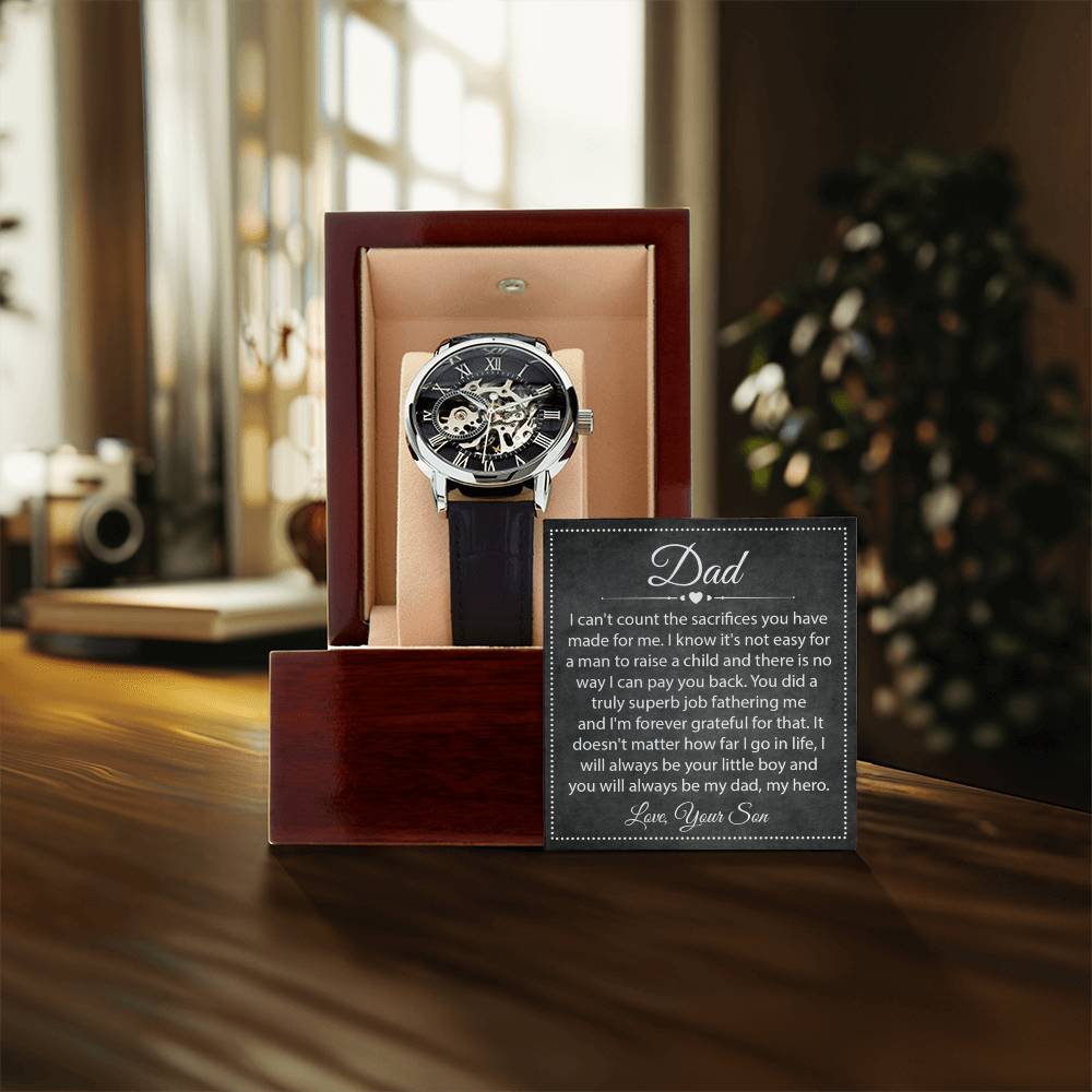 To My Dad Openwork Watch Dad Gift From Son Father's Day Gift For Dad Dad Birthday Gift