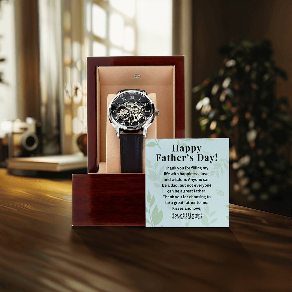 To Dad  Funny Father's Day Gift From Daughter  Engraved Jewelry For Him  From Daughter Personalized Message Card