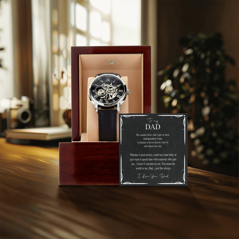 To My Dad Gift Watch Openwork Watch For Dad Father's Day Watch With Message Card Dad Gift From Daughter Dad Gift From Son Dad Birthday Present(1)