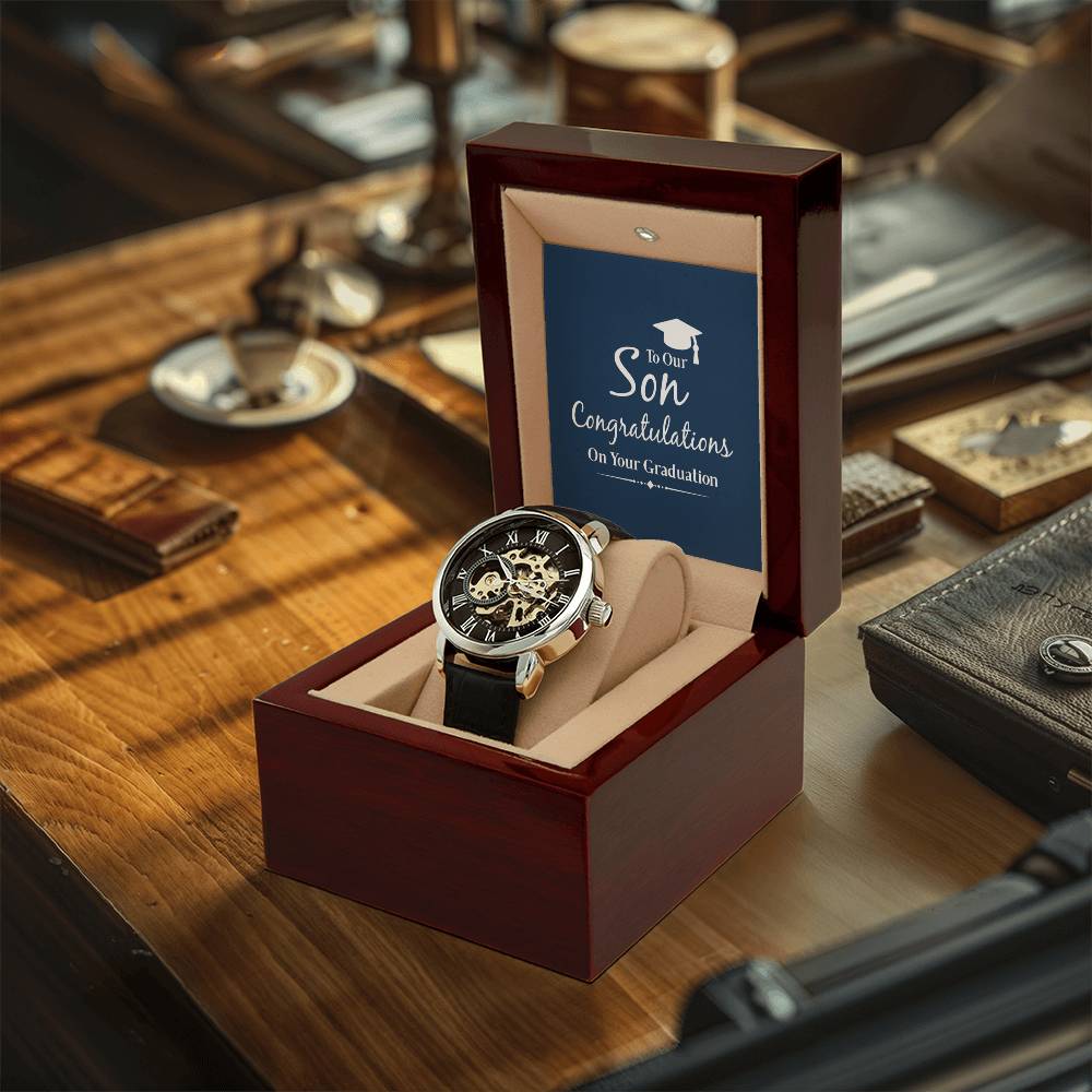 To Our Son Graduation Gift For Son Gift For Son From Parents Gift From Mom & Dad Luxury Openwork Watch For Son Graduation