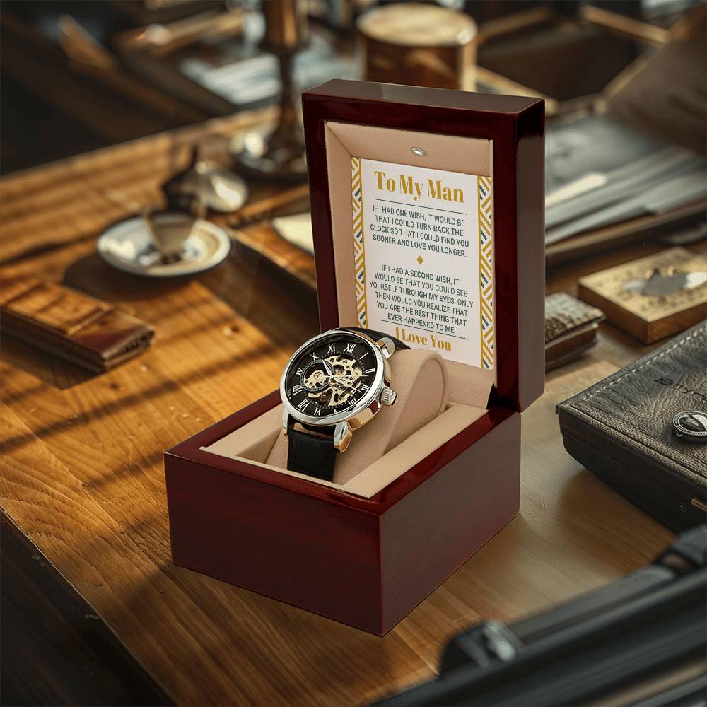 To My Man - I Love You Openwork Watch