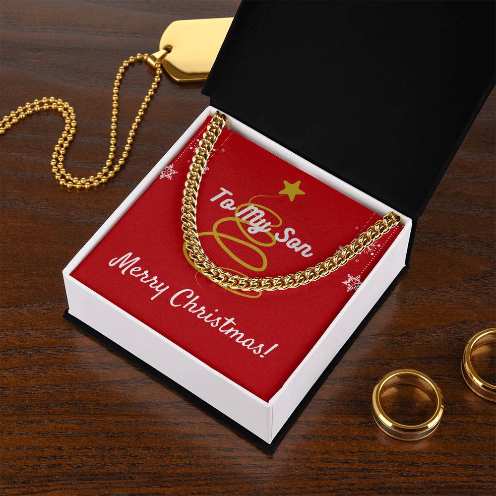 To My Son Merry Christmas Cuban Link Chain