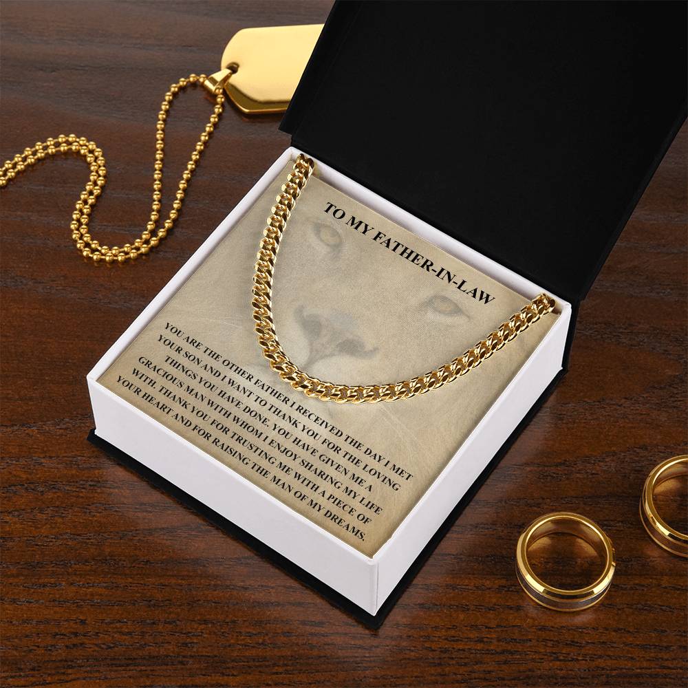 Father In Law Gift From Daughter In Law Fathers Day Gift For Father In Law Christmas Gift For Father In Law Cuban Link Chain