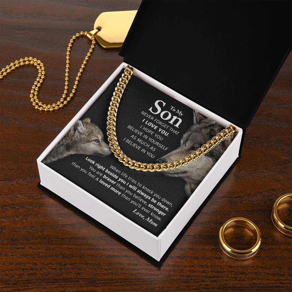 My Son - I Will Always Be There Cuban Link Chain