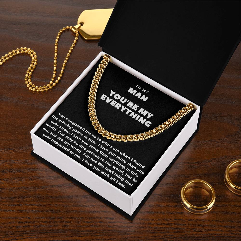 Romantic Cuban Chain For Boyfriend Meaningful Gift For Him Deployed Boyfriend Cute. Unique Boyfriend Cuban Link Chain