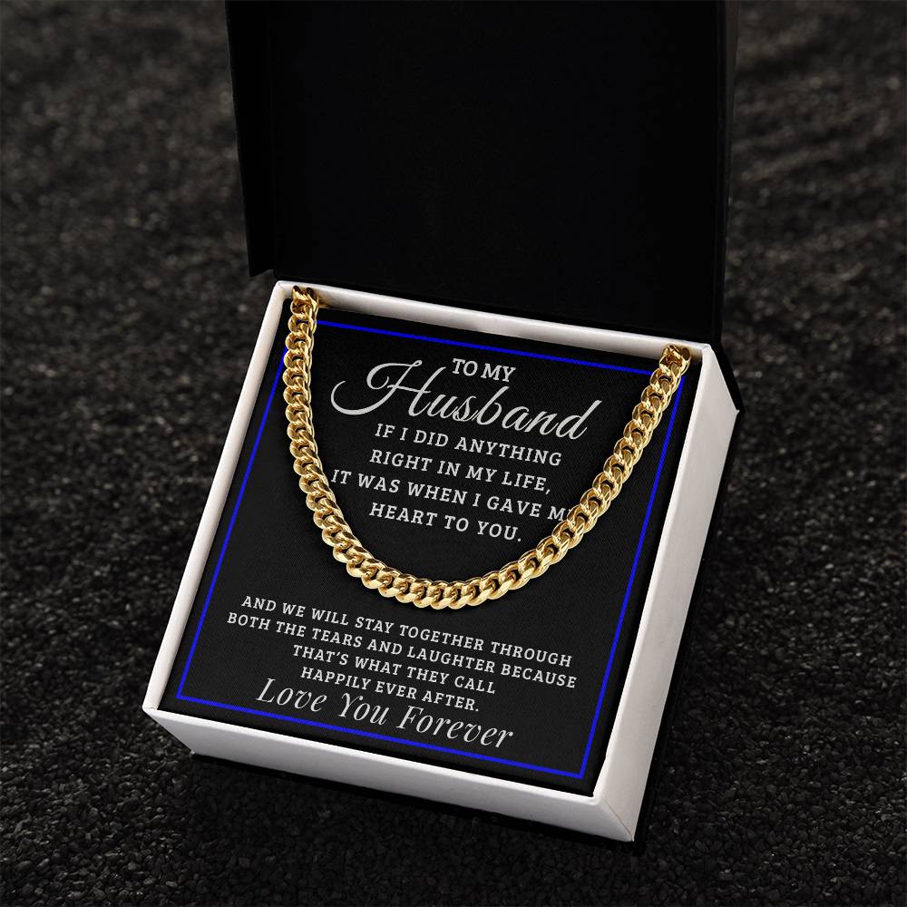 Happily Ever After Gift For Husband Cuban Link Chain