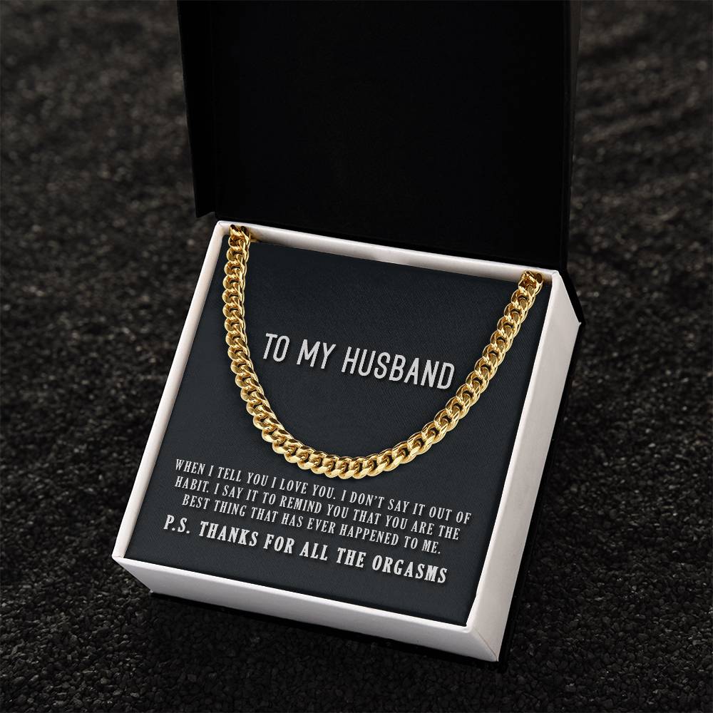 To My Husband Cuban Link Chain
