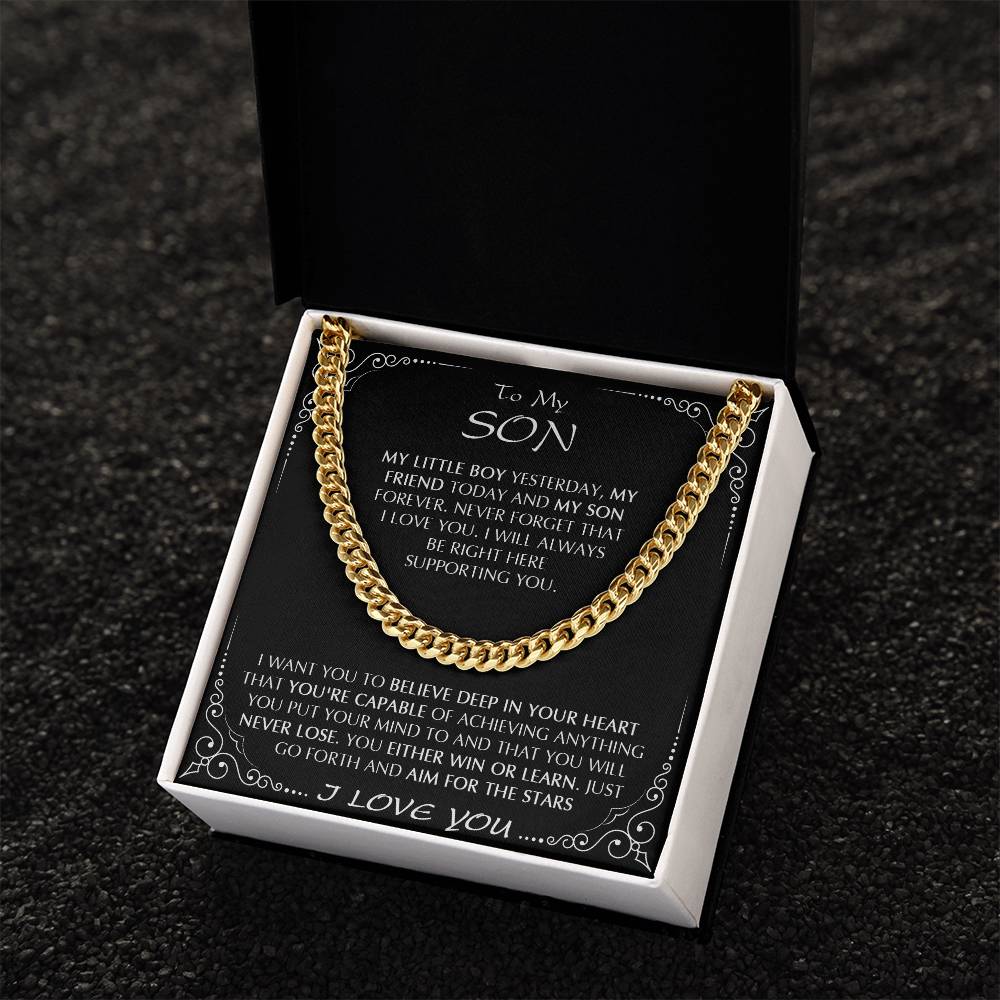 To My Son Necklace Link Chain Necklace Gift For Son From Dad Sentimental Gift For Son Birthday Gift Christmas Gift Cuban Link Chain
